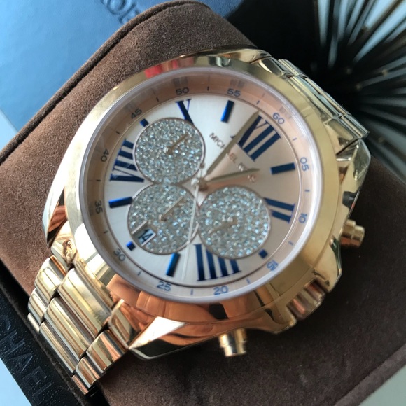 Michael Kors MMK Rose gold and Navy watch Bradshaw - Picture 2 of 4